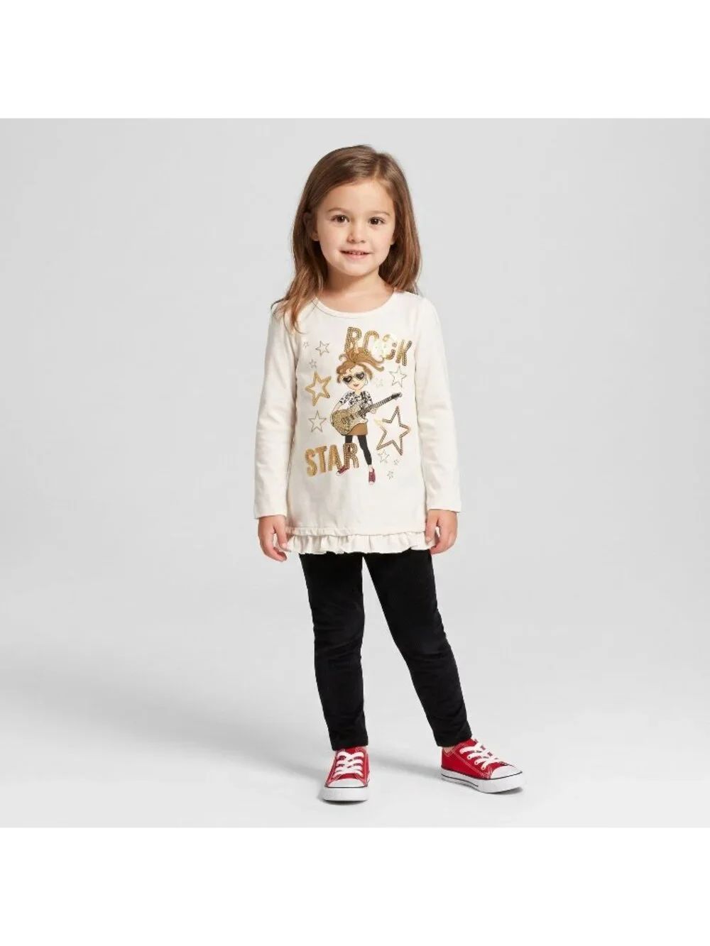Freestyle Revolution Girl's Rock Star Top Shirt Velour Leggings Pants Outfit 4T